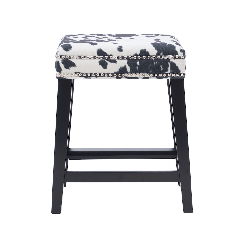 Walt Black Cow Print Counter Stool. Picture 9
