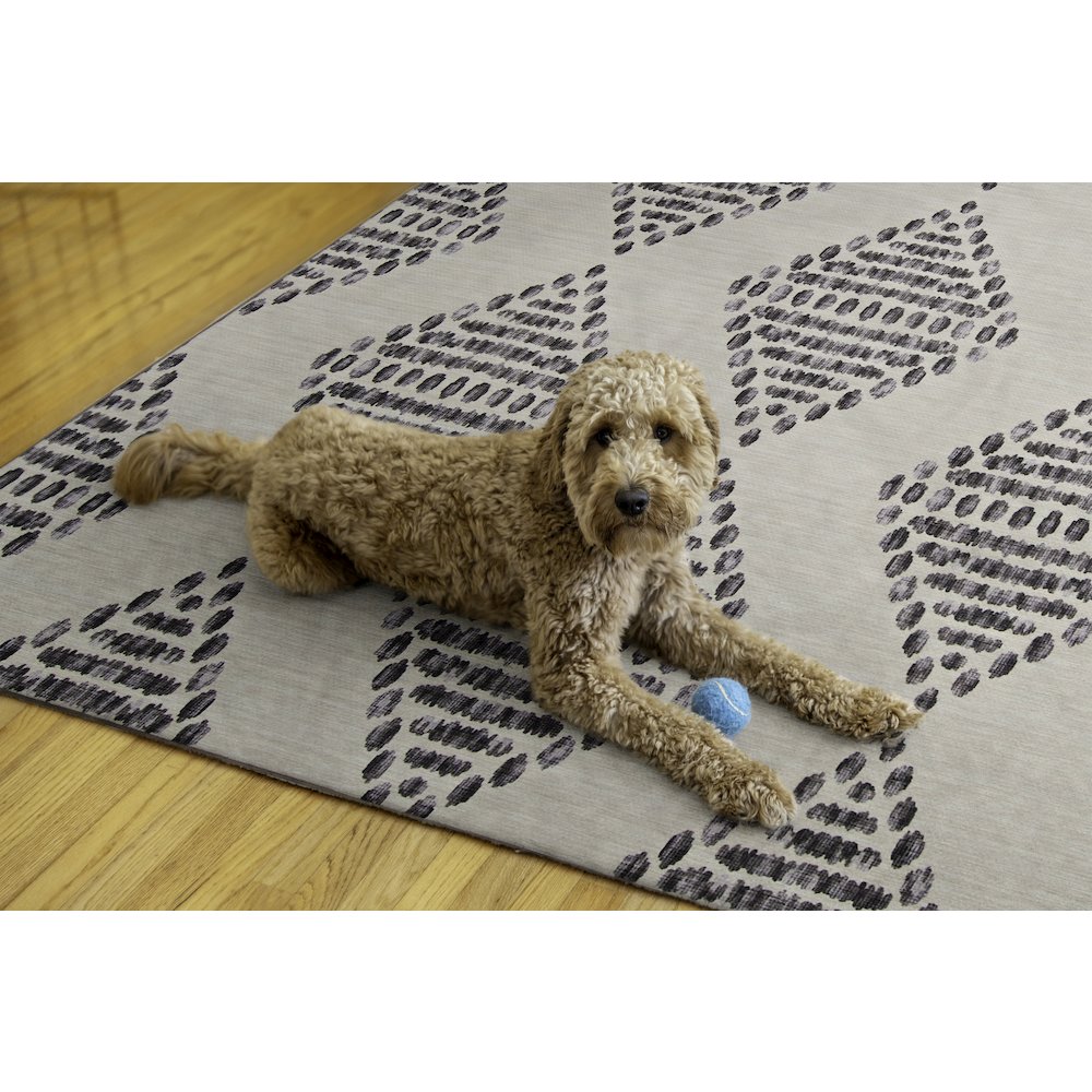 Outdoor Washable Navarre Ivory & Brown 5' X7', Rug. Picture 2