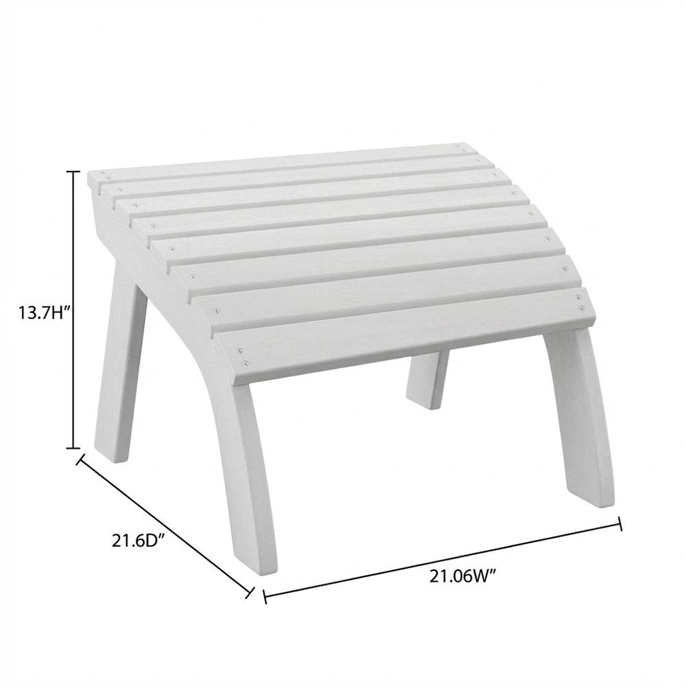 White Outdoor Ottoman With Solid Wood And Acacia Construction For Versatile Use. Picture 7