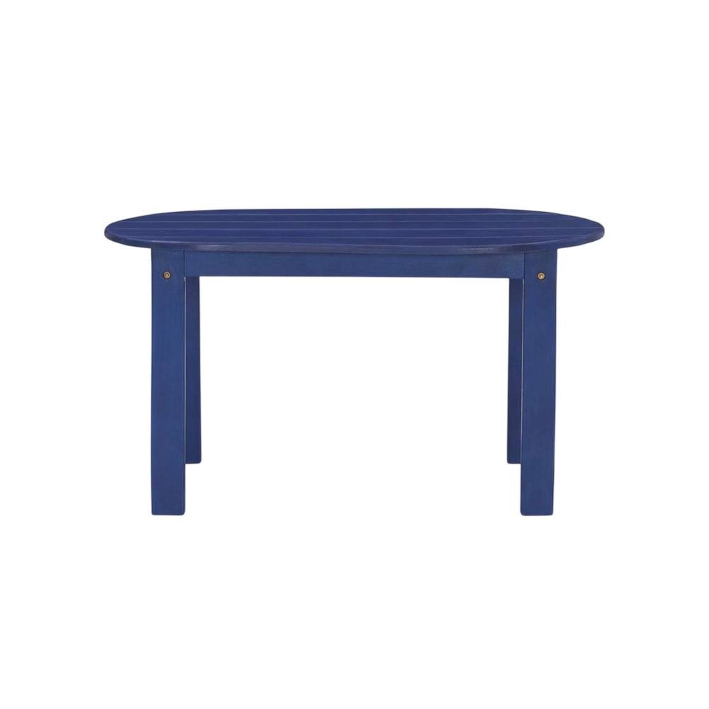 Blue Outdoor Coffee Table With Acacia Wood Finish And Sturdy Construction. Picture 4