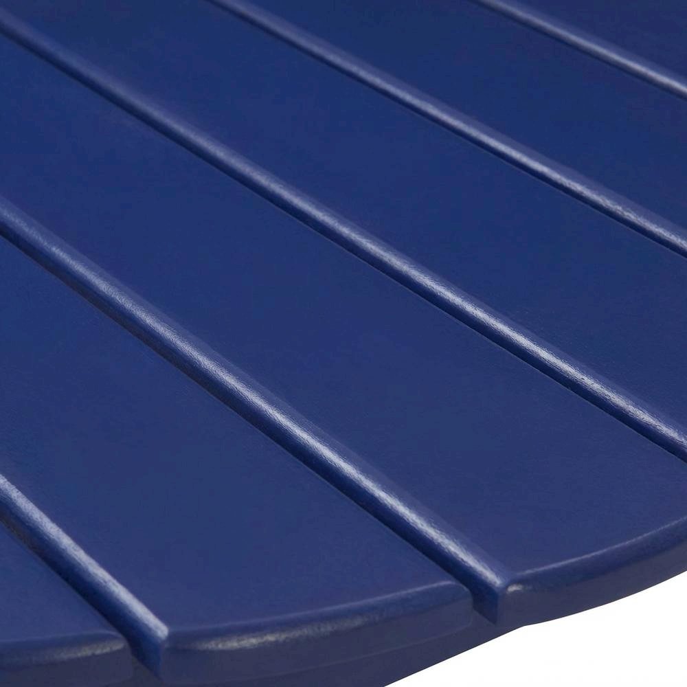 Outdoor End Table In Blue, Acacia Wood Finish, Durable Solid Wood Construction. Picture 5