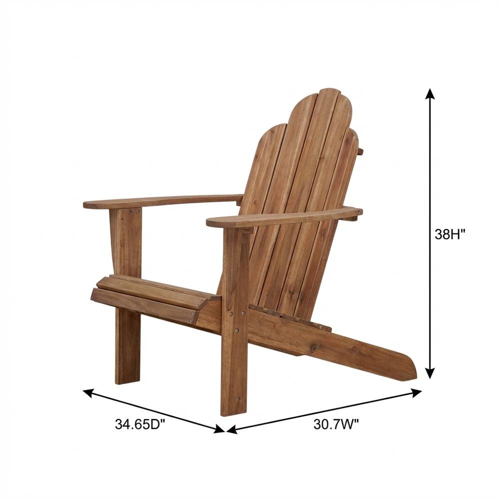 Acorn Adirondack Chair In Brown Solid Wood With Comfortable Design. Picture 7