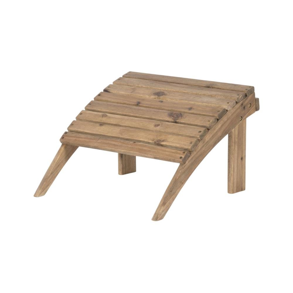 Brown Acorn Outdoor Ottoman With Solid Wood And Acacia Material. Picture 1