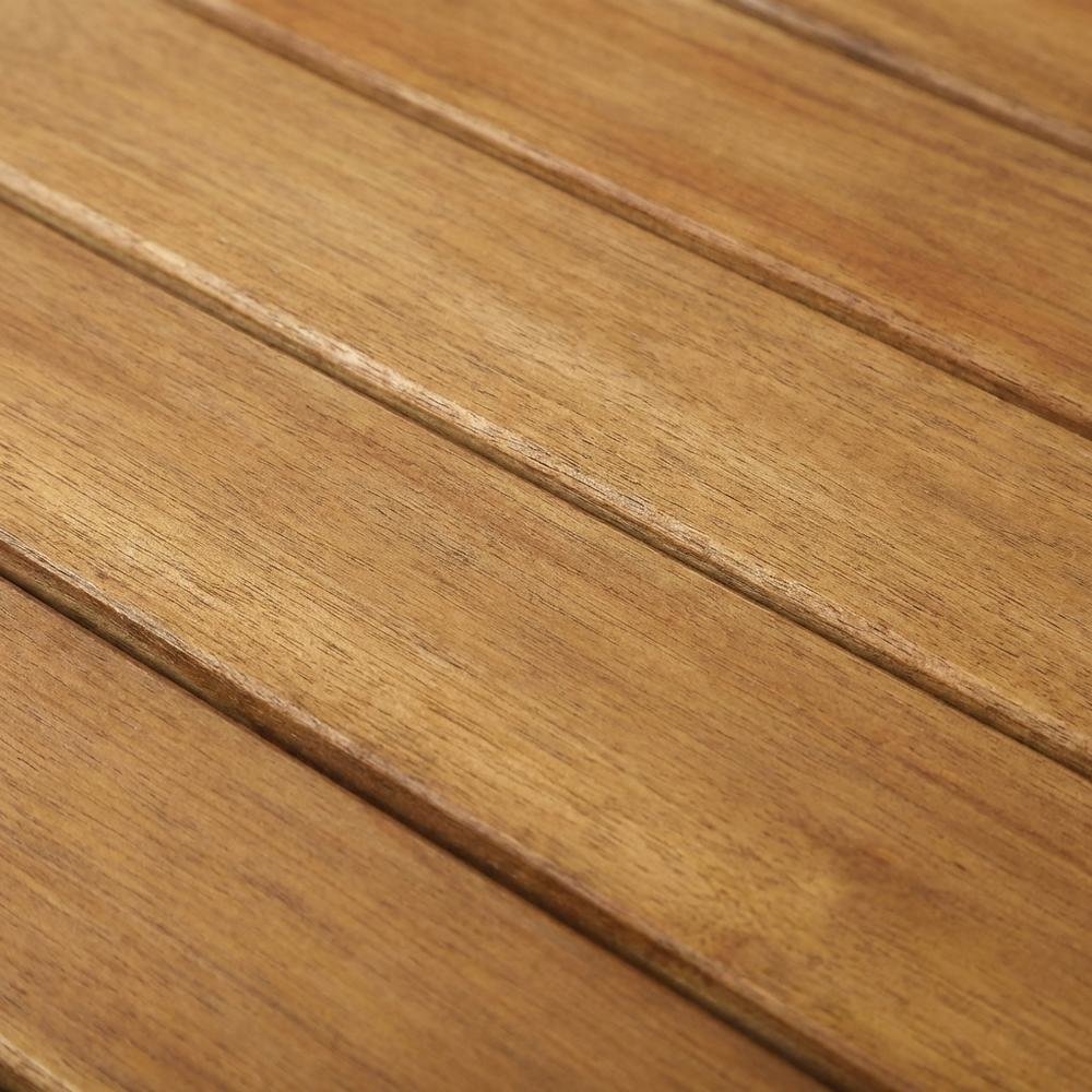 Brown Acacia Wood Outdoor Coffee Table With Solid Construction And Slim Profile. Picture 5