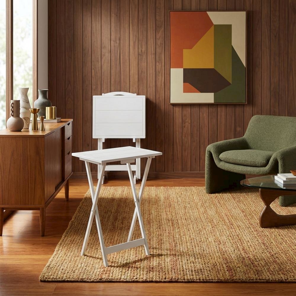 Modern Tray Tables with Wooden Finish for Versatile Throw Surface. Picture 3