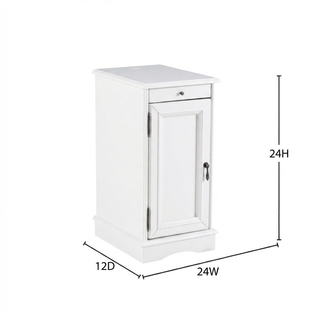 White accent table with sleek design and versatile surface for living space. Picture 7