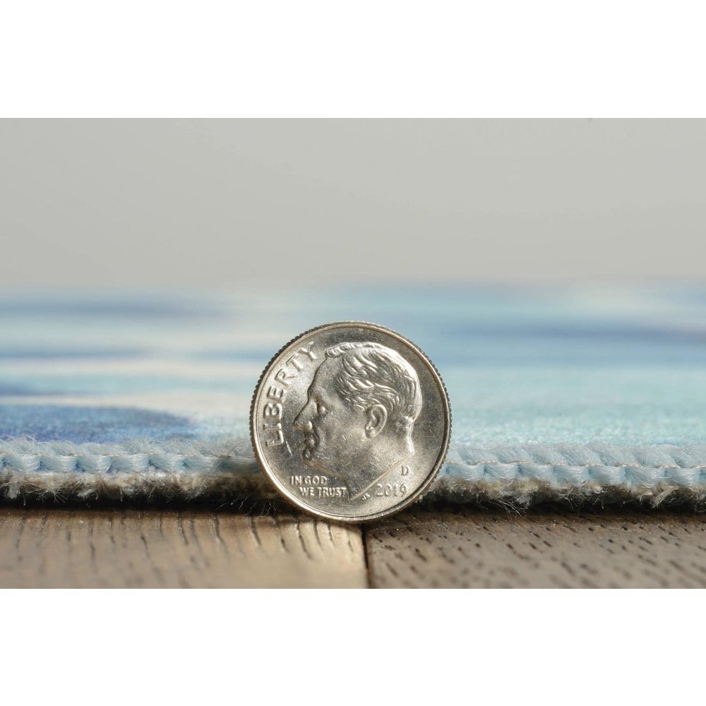 Outdoor Washable Lakeland Blue & Ivory 7' X 9', Rug. Picture 8