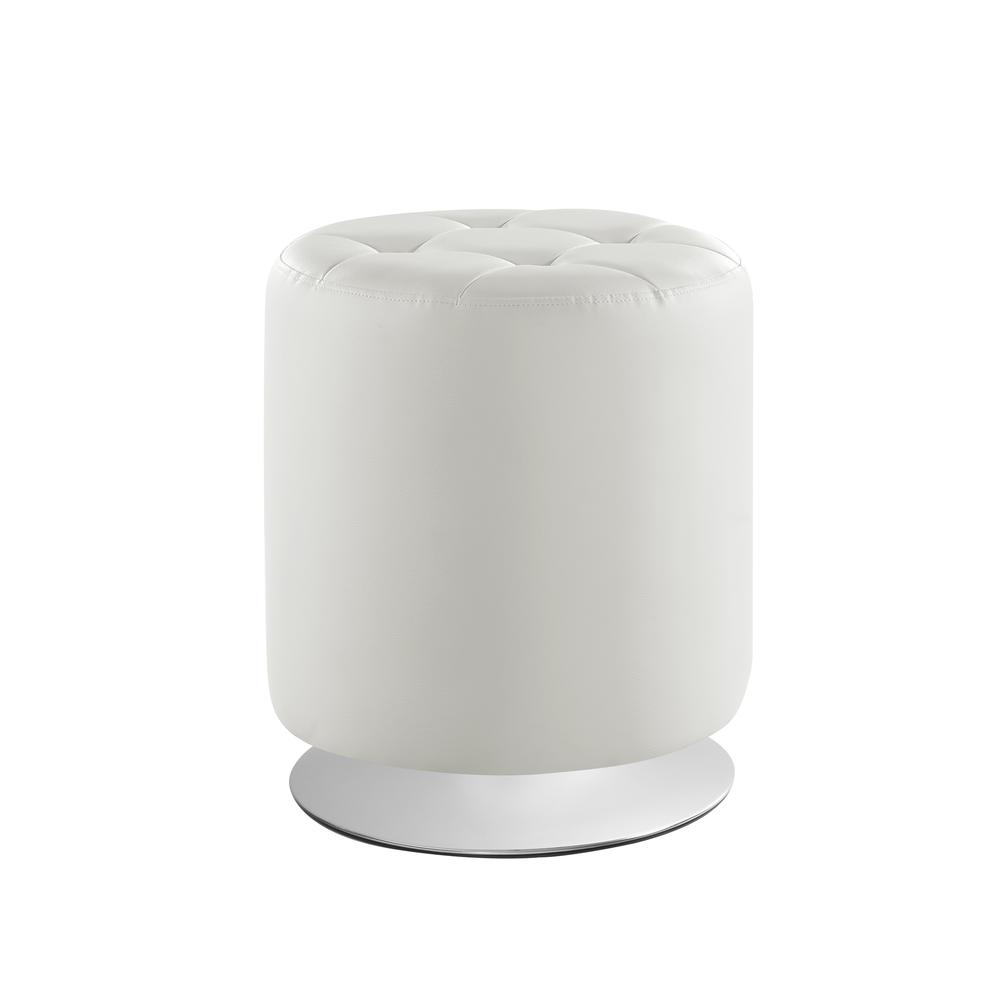 Sikes Swivel Ottoman White. Picture 1