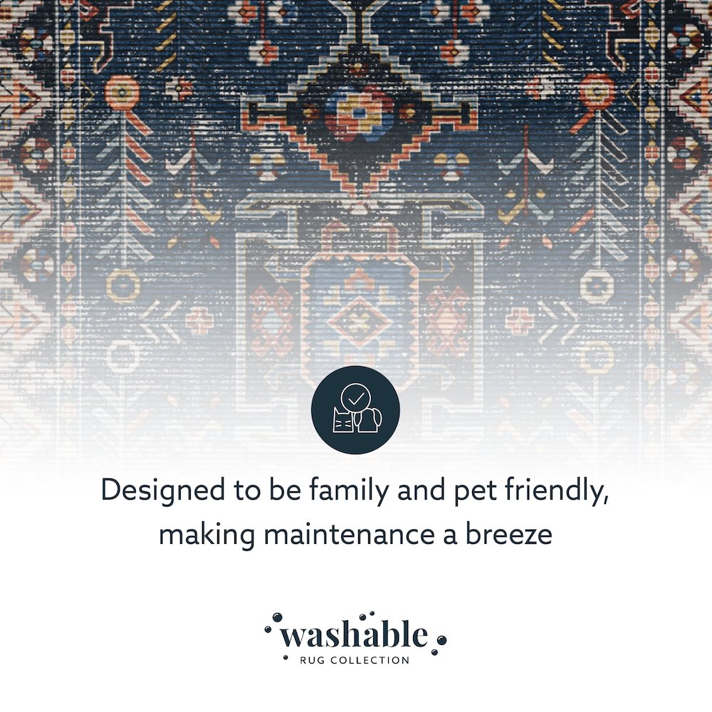 Washable Larson Navy/Ivory 2x3, Rug. Picture 8