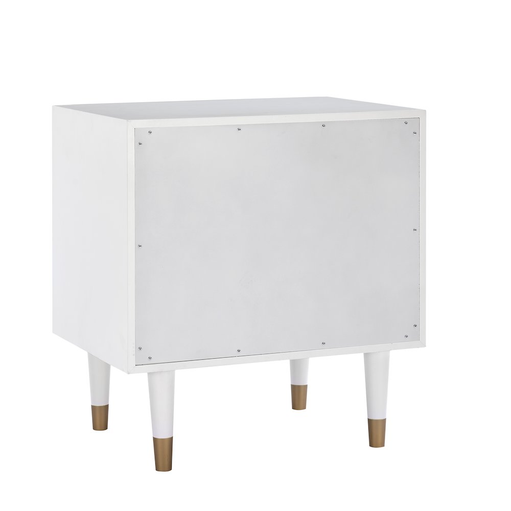 Two Drawer Geo Texture Nightstand White. Picture 12