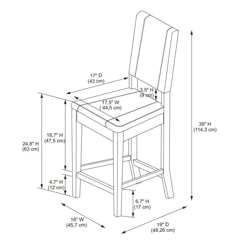 Milano Counter Stool Brown 24. Picture 5