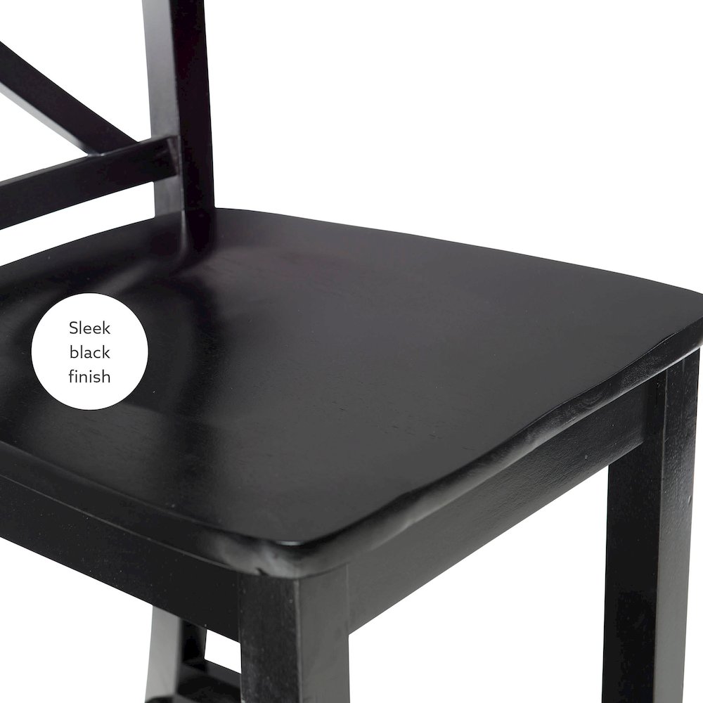 Black 30 In X Back Bar Stool. Picture 9