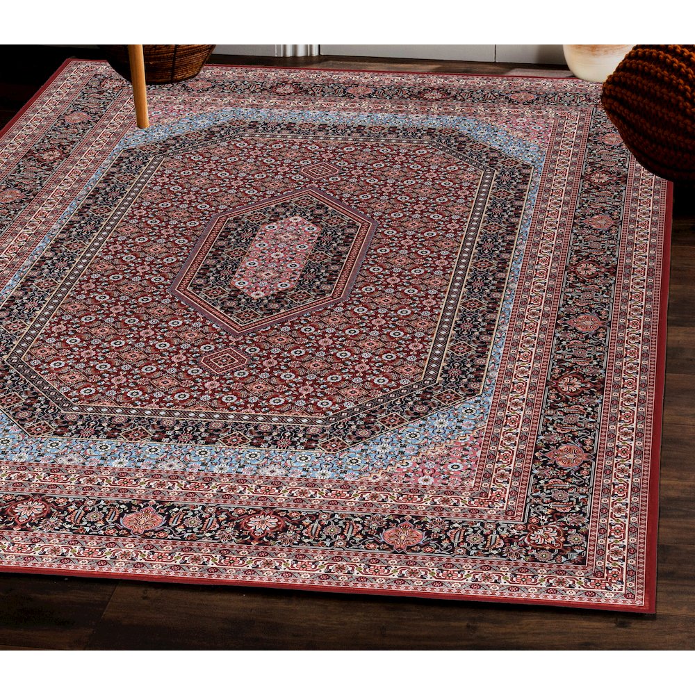 Emerald Milton Red & Blue 5x7, Rug. Picture 1