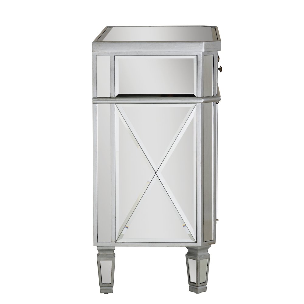 Mirrored 1-Drawer, 2-Door Console. Picture 7