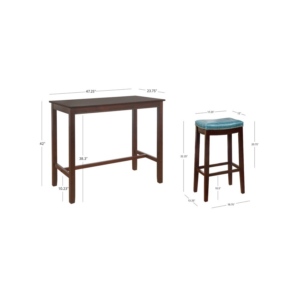 Claridge 3Pc Bar Set Brown Blue. Picture 12