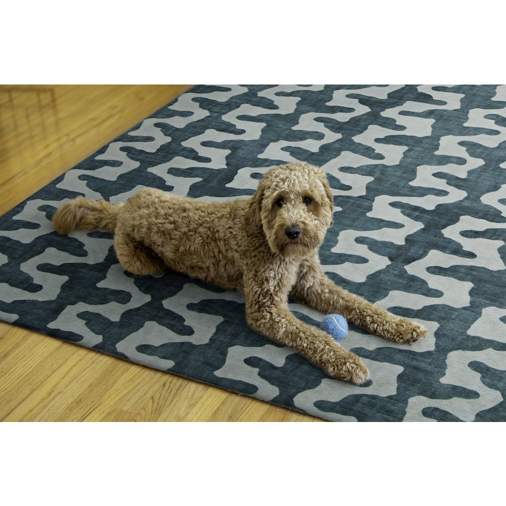 Outdoor Washable Doral Aqua & Green 5' X7', Rug. Picture 2