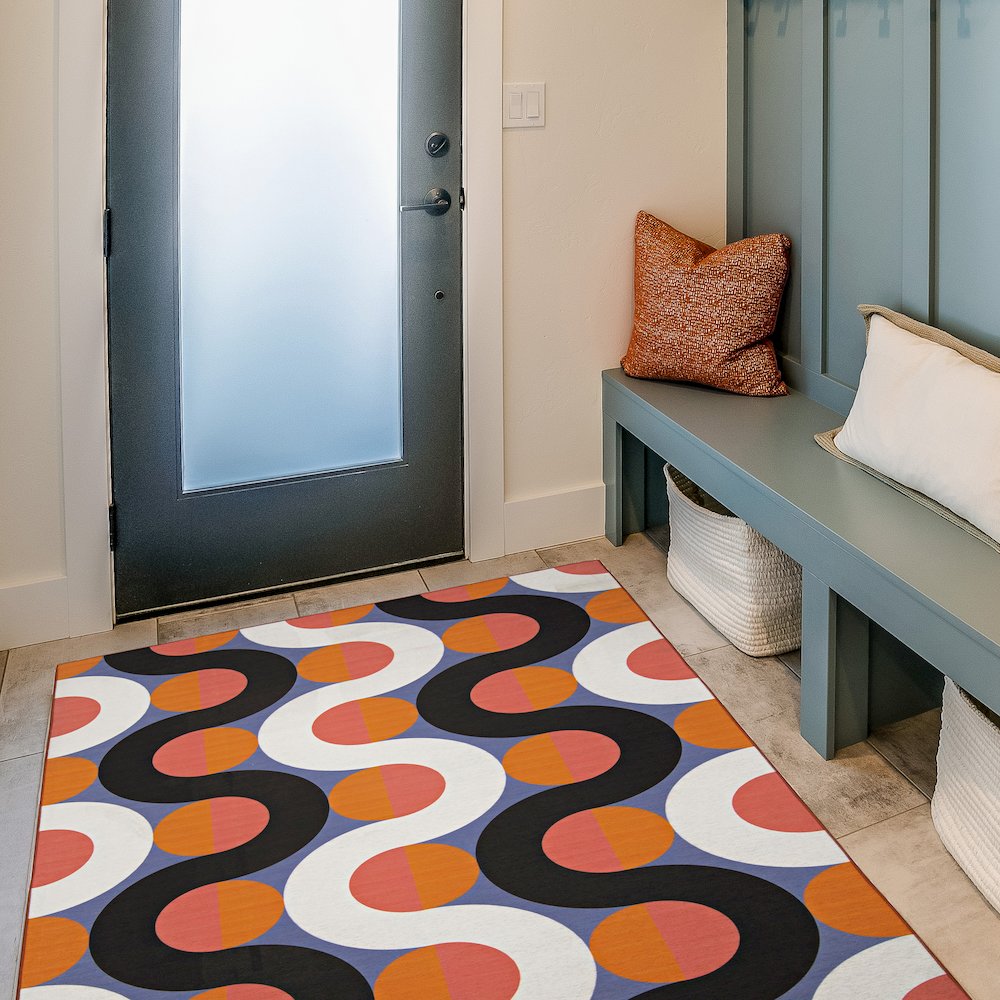 Outdoor Washable Jupiter Orange & Pink 3' X 5', Rug. Picture 1