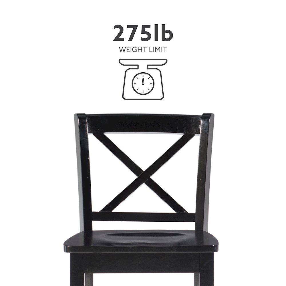 Black 24 In X Back Counter Stool. Picture 11