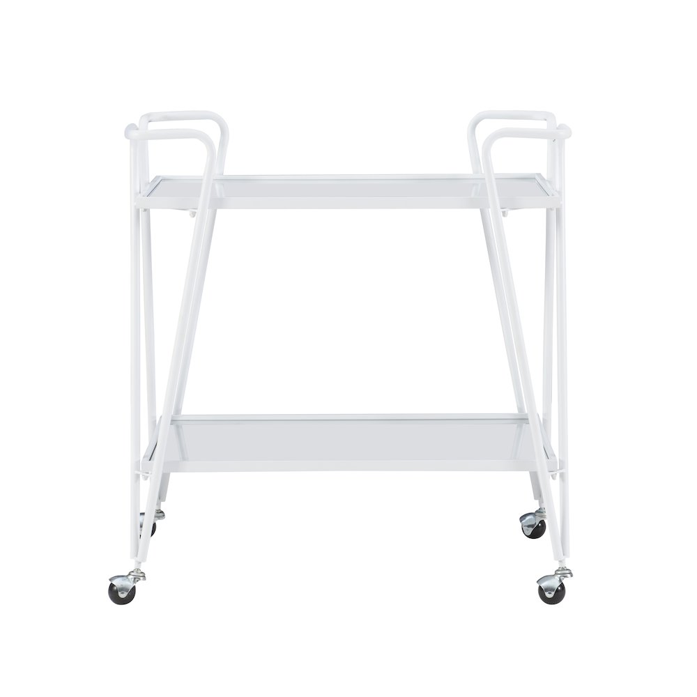 White Mid-Century Bar Cart. Picture 1