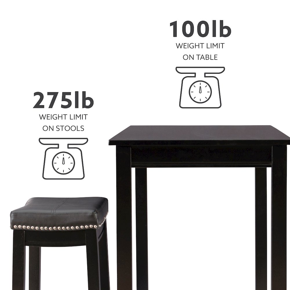 Claridge 3Pc Counter Set Black. Picture 11