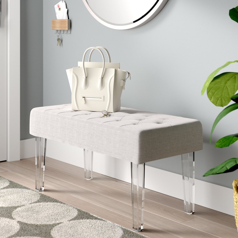 Ella Glitz Acrylic Leg Bench. Picture 5