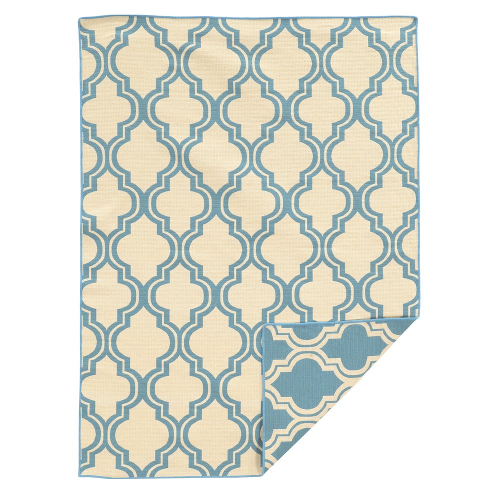 Salonika ReversibleQuatrefoil LtBlue 5x8, Rug. Picture 1