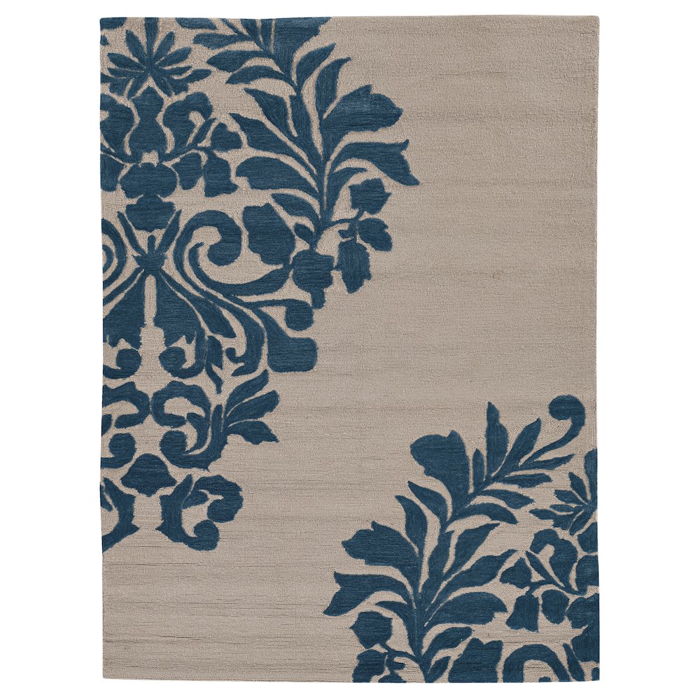 Trio Medallion Ivory & Cobalt 8x10, Rug. Picture 2