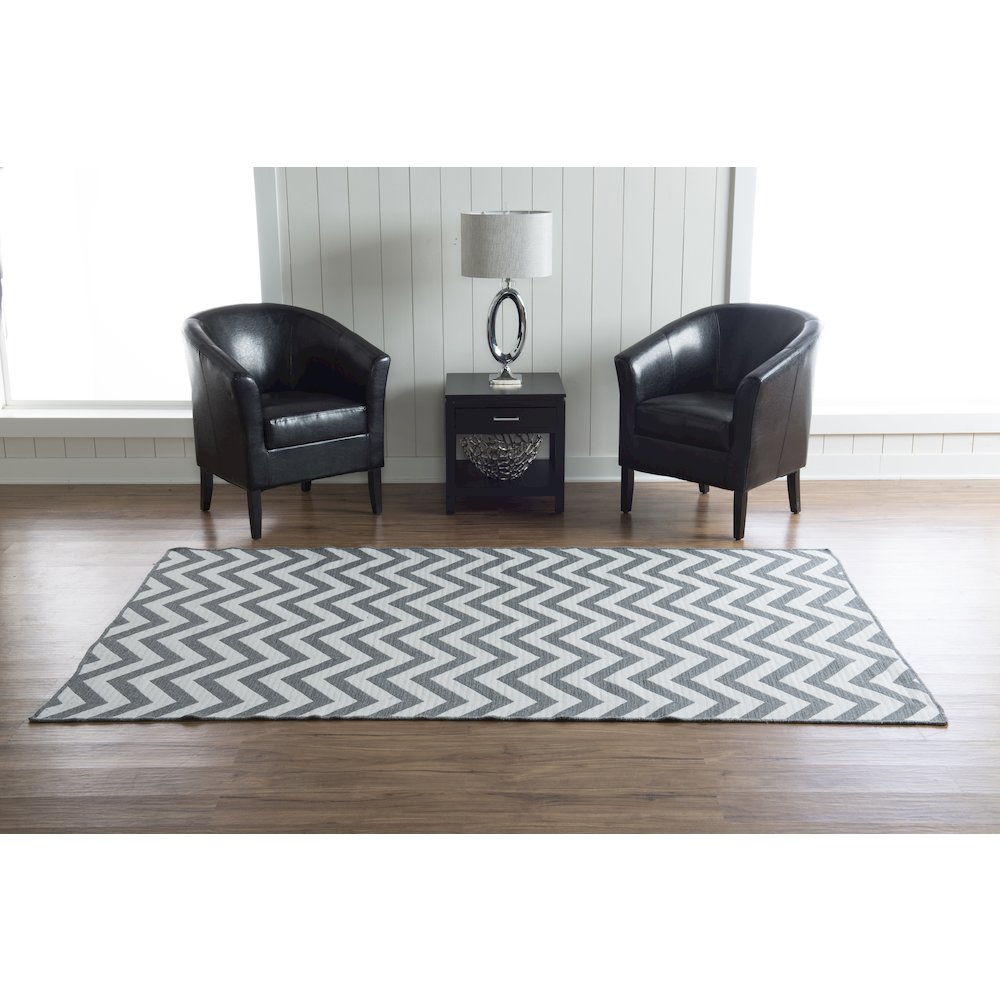 Salonika Reversible Chevron Grey 5x8, Rug. Picture 1