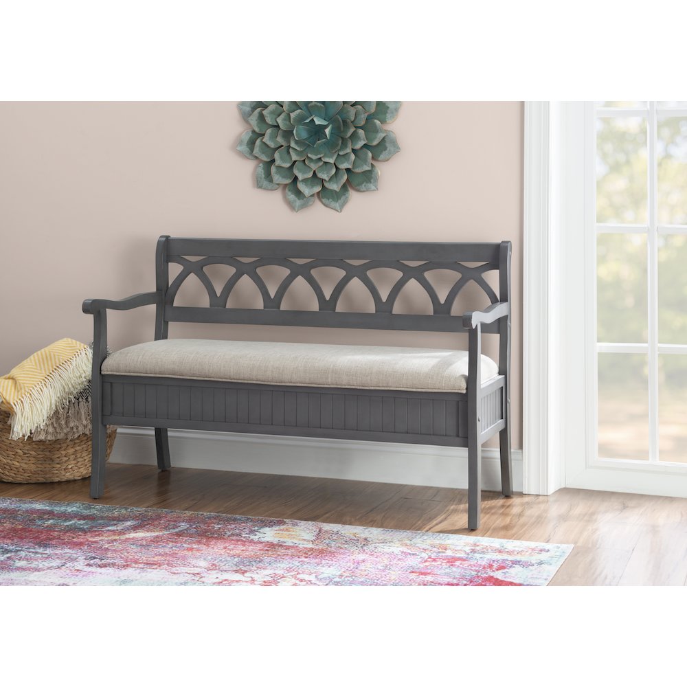 Elliana Storage Bench Grey. Picture 3