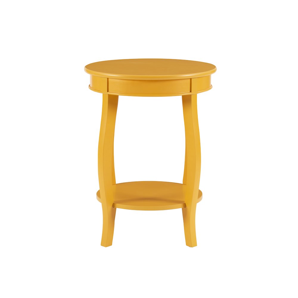Yellow Round Table with Shelf. Picture 2