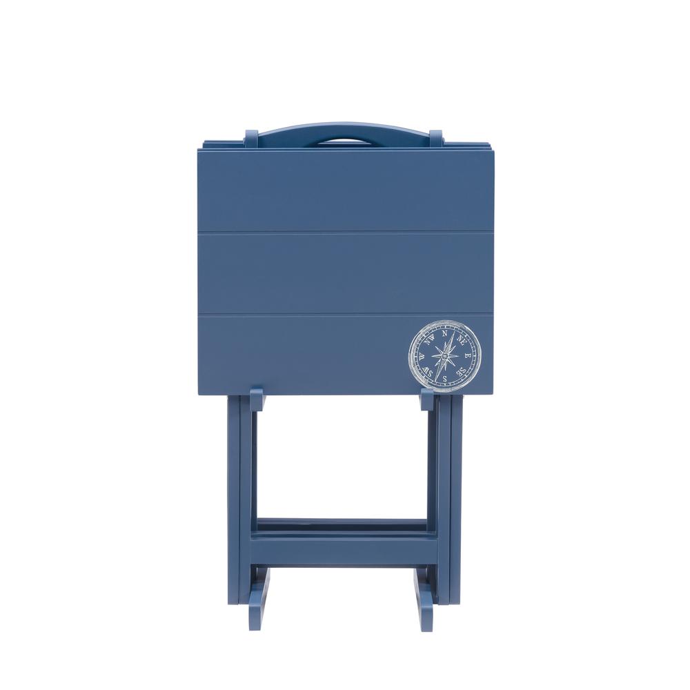 Compass Tray Table Set Navy. Picture 8