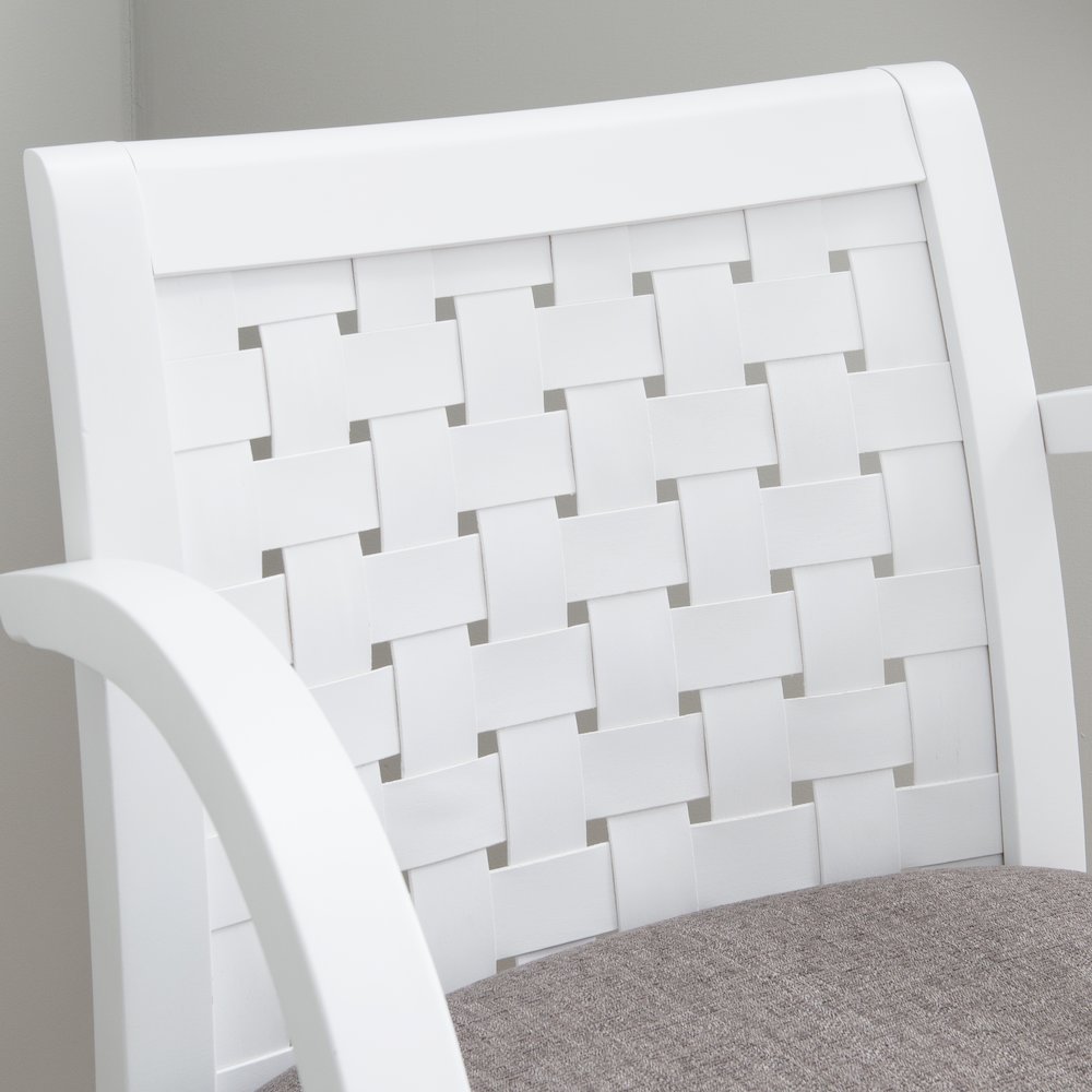 Samantha Woven Arm Chair White. Picture 3