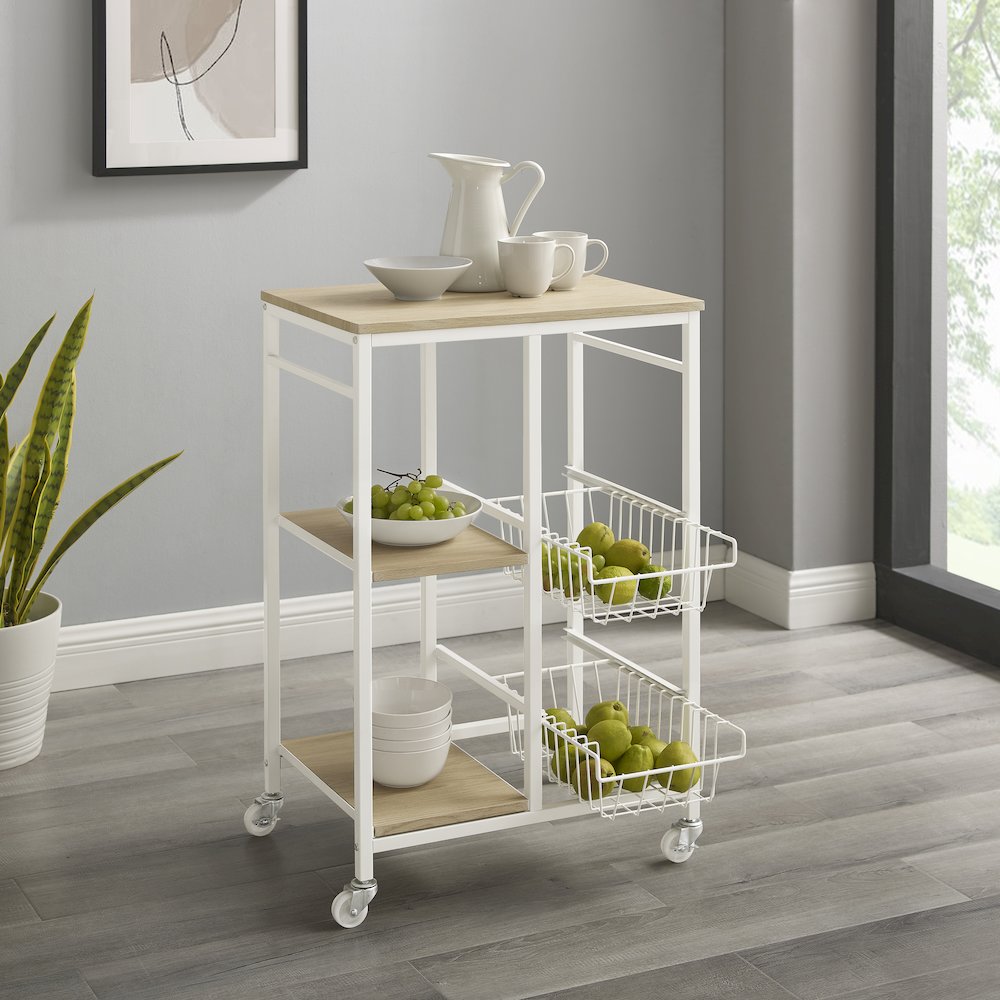 Alicia Small Kitchen Cart White. Picture 4