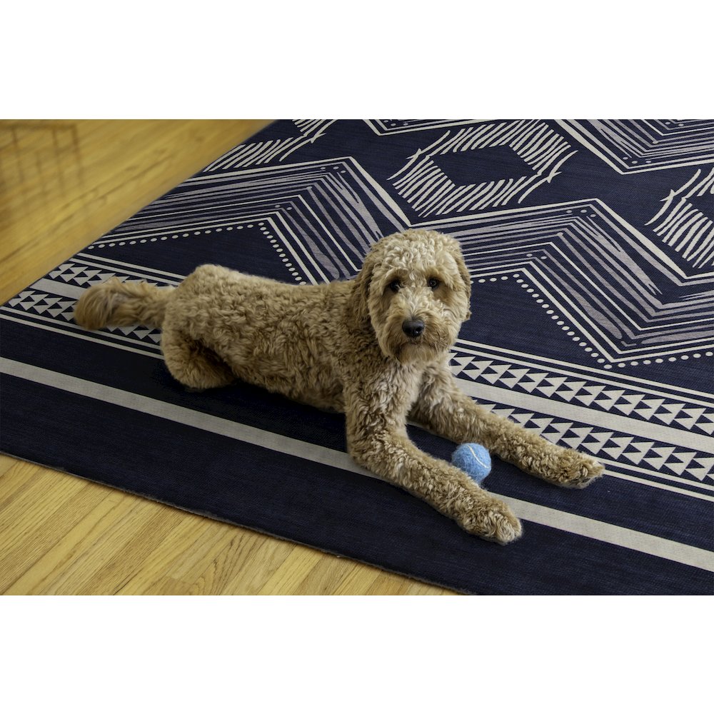 Outdoor Washable Boynton Navy & Ivory 7' X 9', Rug. Picture 2