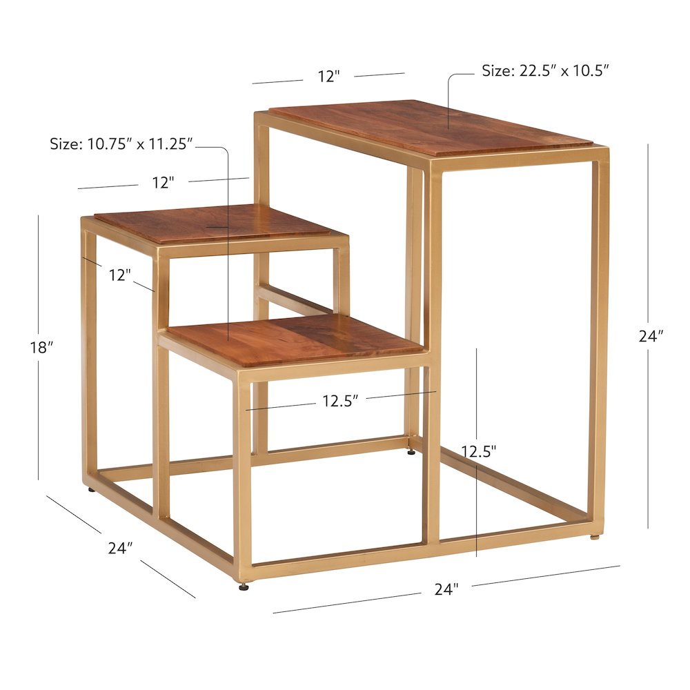 Carlo 3 Tiered Plant Stand Side Table. Picture 14