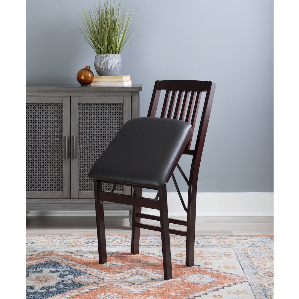 Triena 18 In Mission Back Folding Chair - Set Of Two. Picture 6