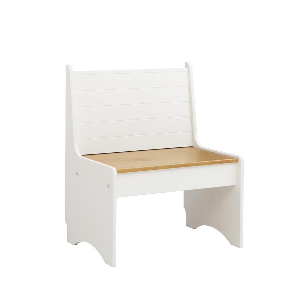 Linson Small Back Rest Bench Honey White. Picture 1