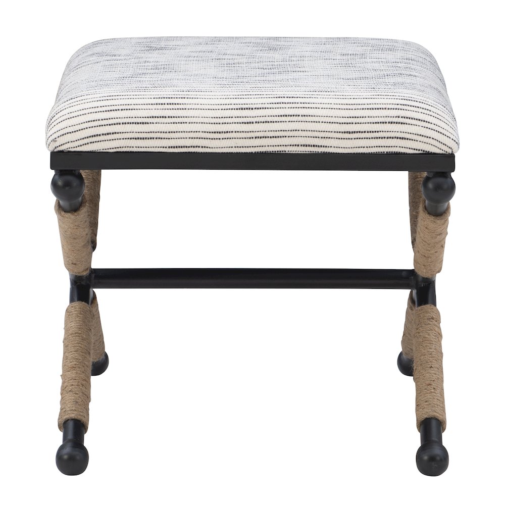 Ashburn Campaign Accent Stool Striped. Picture 6