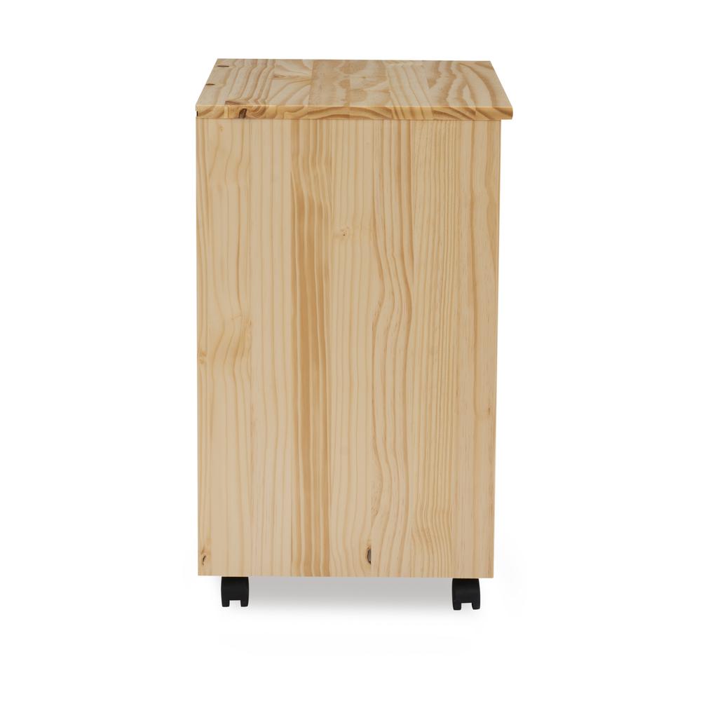 Cary Six Drawer Wide Roll Cart, Natural. Picture 3