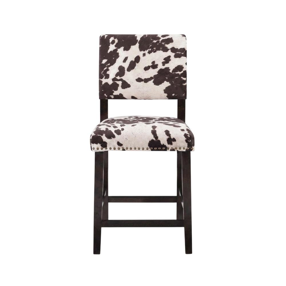 Brown Counter Stool with Microfiber Seat and Durable Hardwood Frame. Picture 6