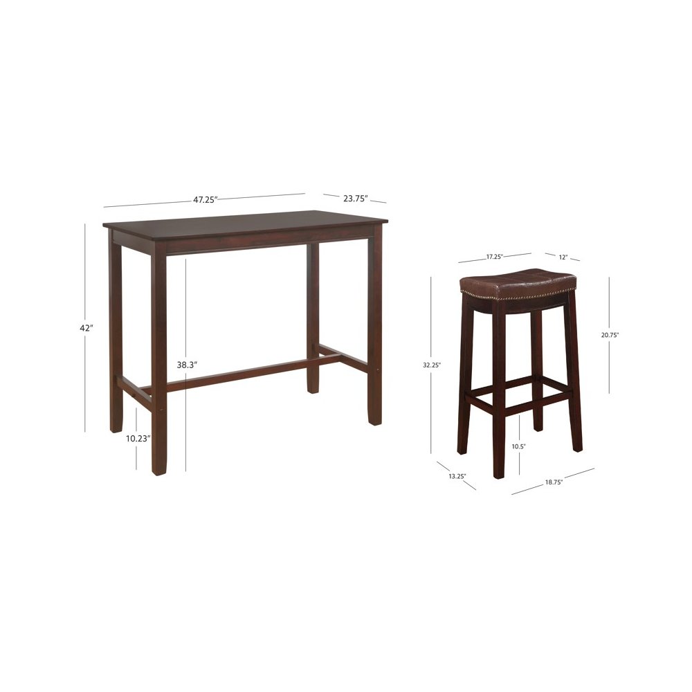 Claridge 3Pc Bar Set Brown. Picture 12