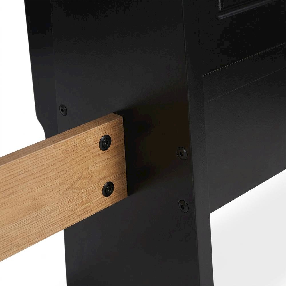 Black and Pecan Dining Furniture Set with Solid Wood Accents and MDF Framework. Picture 6