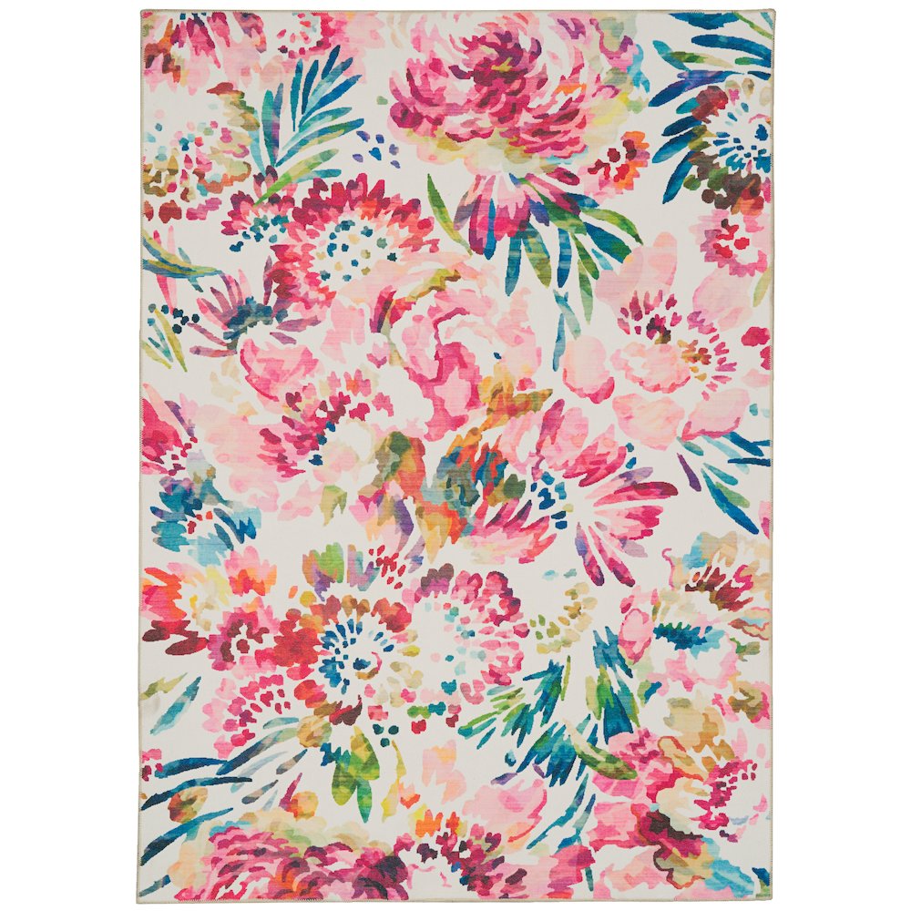 Washable Julian Raspberry/Ivory 5x7, Rug. Picture 3