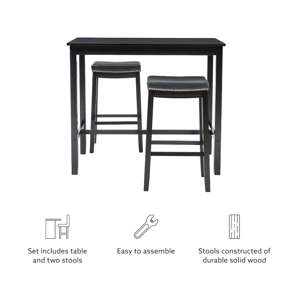 Claridge 3Pc Bar Set Black. Picture 10