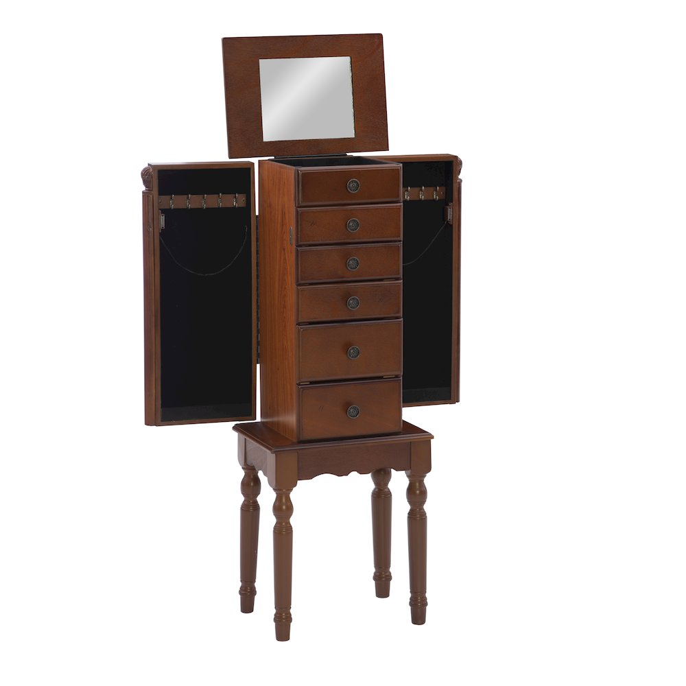 Deep Cherry Jewelry Armoire. Picture 1