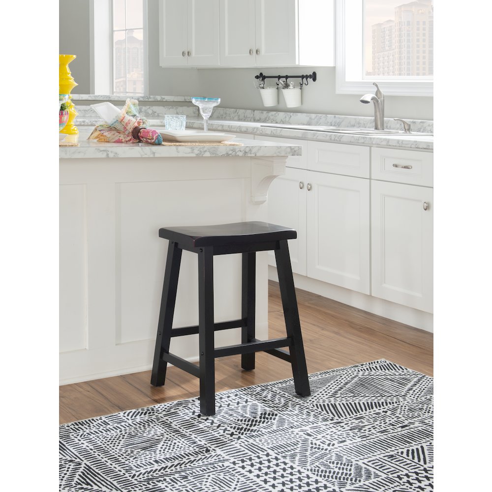 Antique Black with Sand Through Terra Cotta Counter Stool. Picture 3