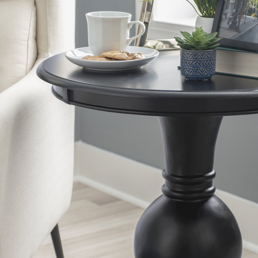 Adeline Round Accent Table Black. Picture 4