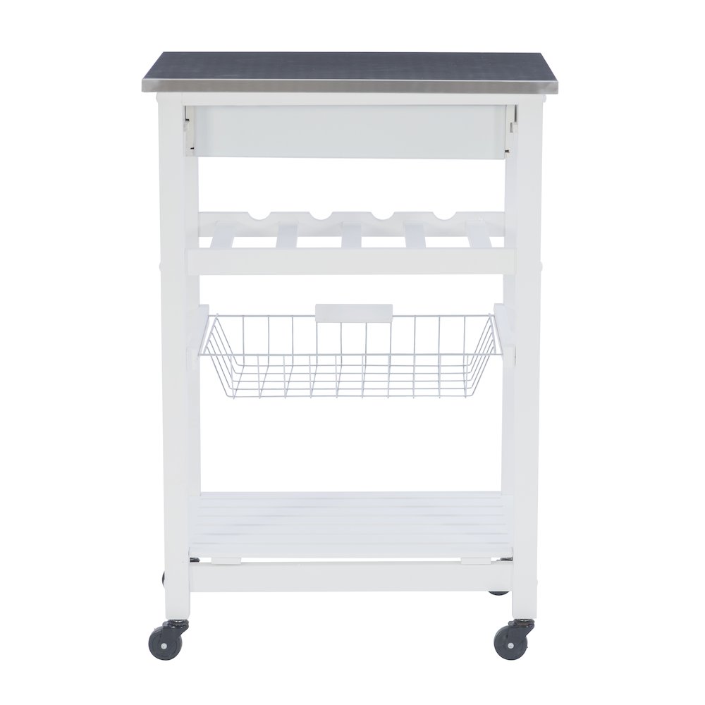 Clarke White Kitchen Cart. Picture 10
