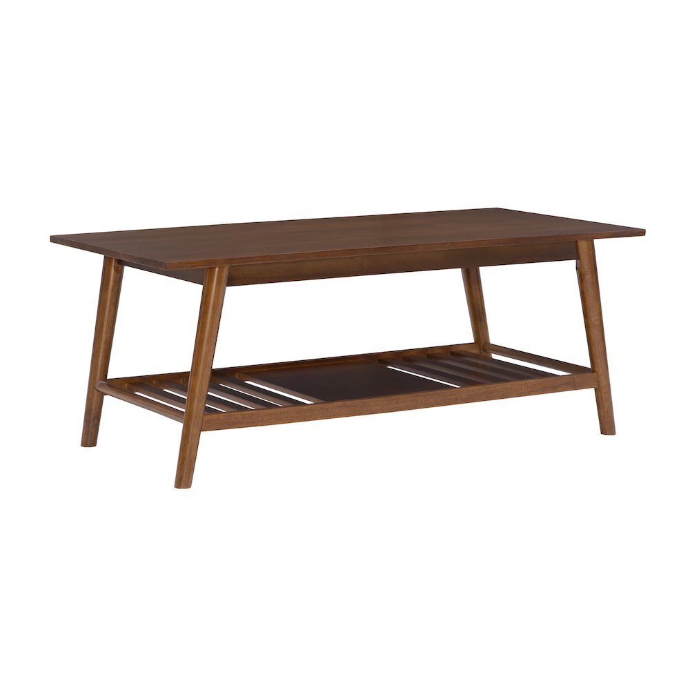 Charlotte Coffee Table With Shelf, Walnut Brown. Picture 6