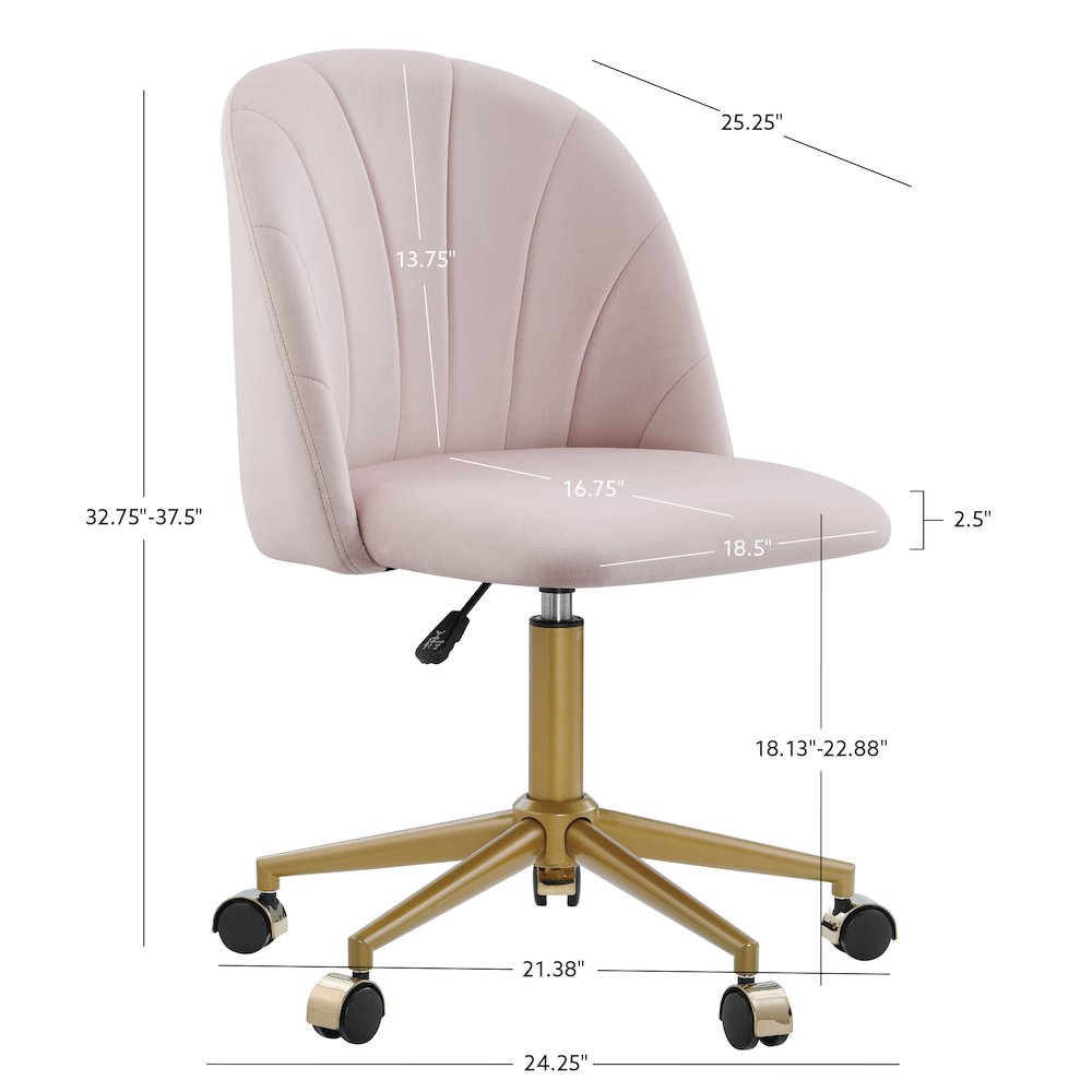 Adalynn Desk Chair Blush Pink. Picture 18